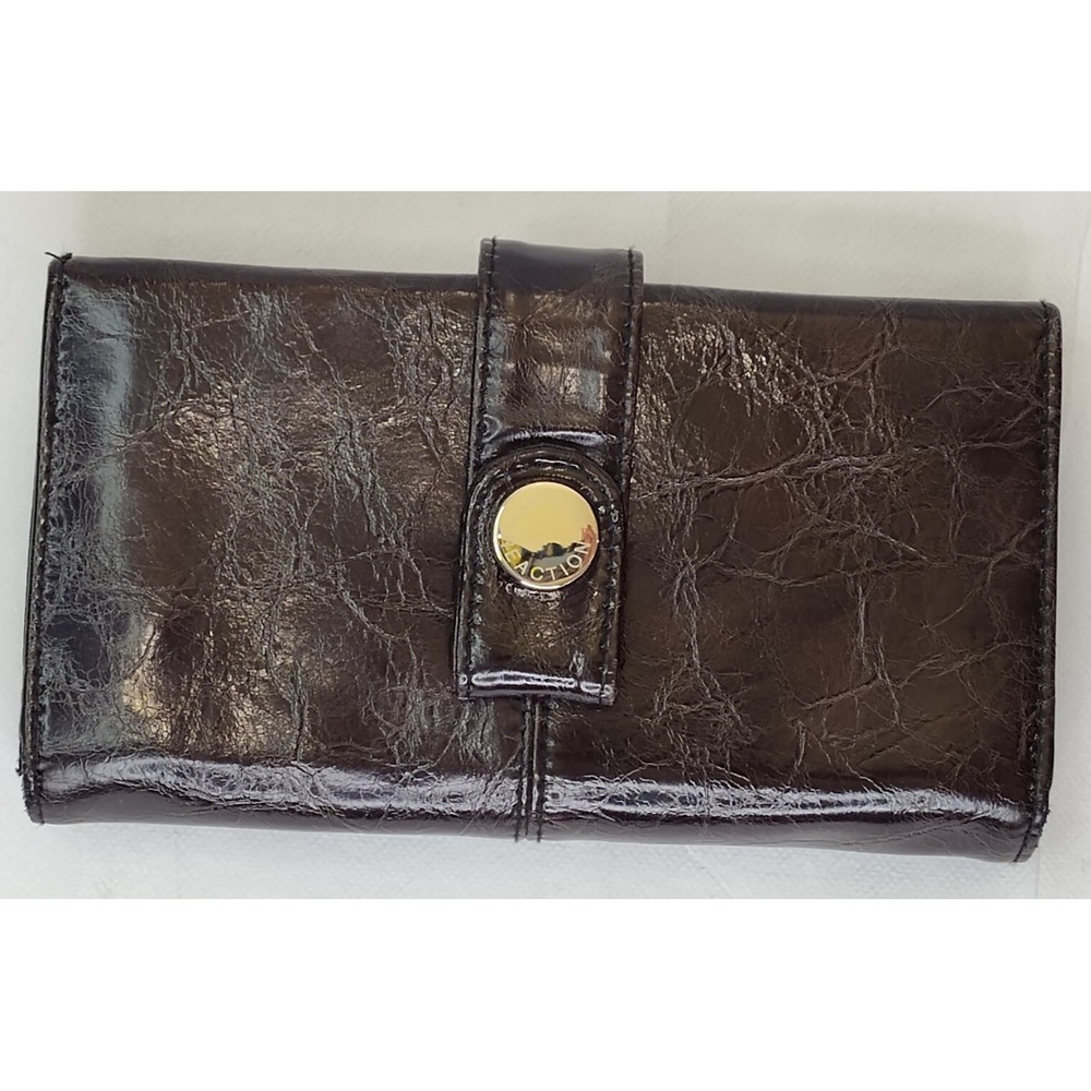 ✔️👛🚨Kenneth Cole Reaction Purse Woman's Black Clutch Wallet Luxury 📸SEE📸